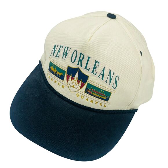 Vintage 90's New Orleans French Quarter Rope Adjustable Snapback Dad Hat Cap - Picture 3 of 8